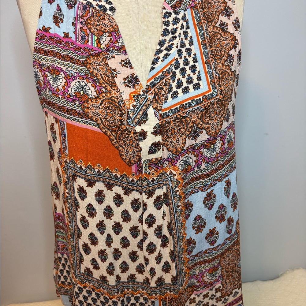 Women's Patchwork Sleeveless Blouse Small - Picture 2 of 8